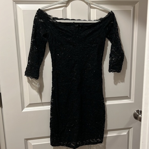 Crystal Doll Black Lace & Sequin Spandex Dress - Size Small.  NWT - Picture 5 of 8
